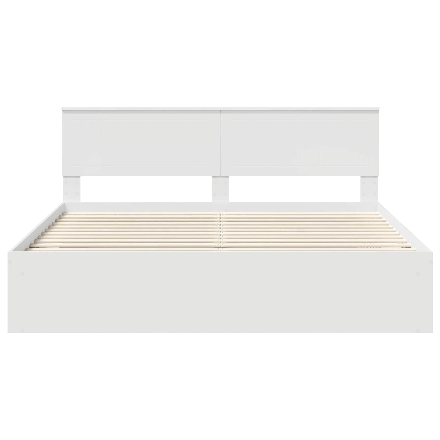 Bedframe met hoofdeinde Wit 180 x 200 cm Massief grenenhout