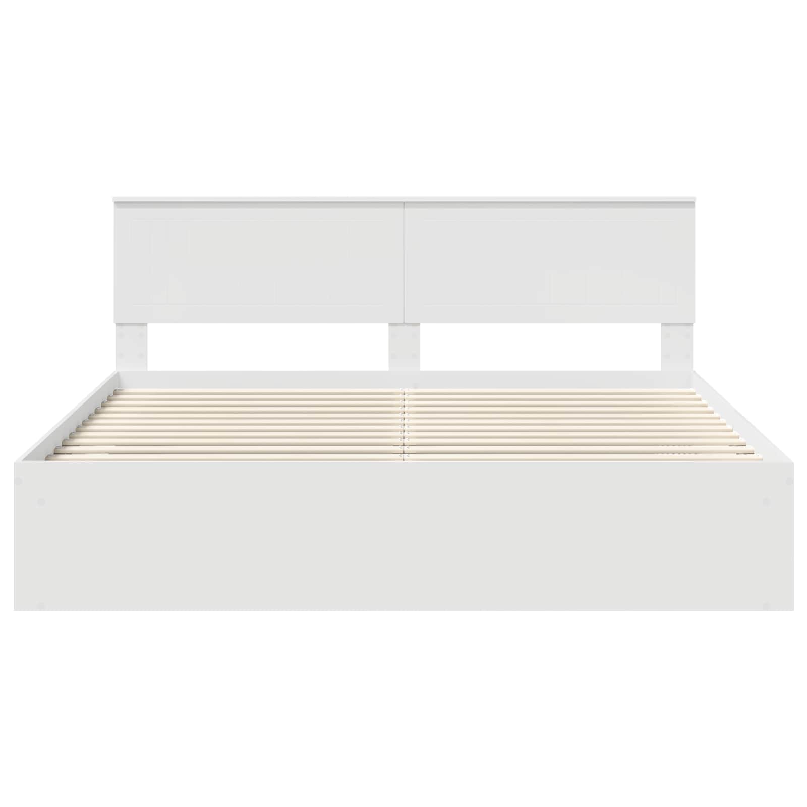 Bedframe met hoofdeinde Wit 180 x 200 cm Massief grenenhout