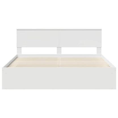 Bedframe met hoofdeinde Wit 180 x 200 cm Massief grenenhout