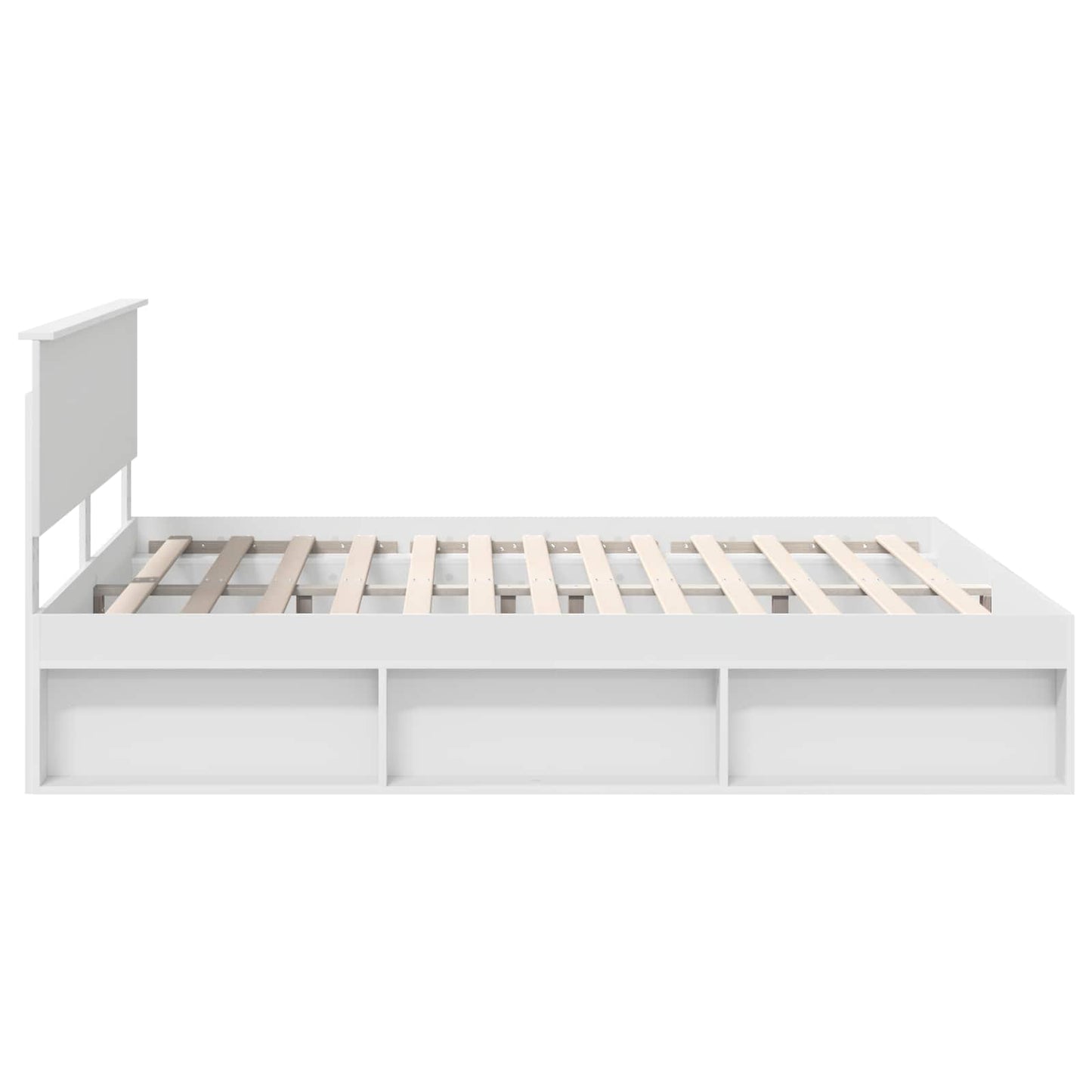 Bedframe met hoofdeinde Wit 180 x 200 cm Massief grenenhout