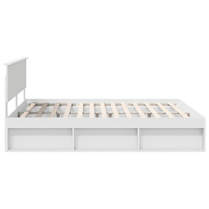 Bedframe met hoofdeinde Wit 180 x 200 cm Massief grenenhout