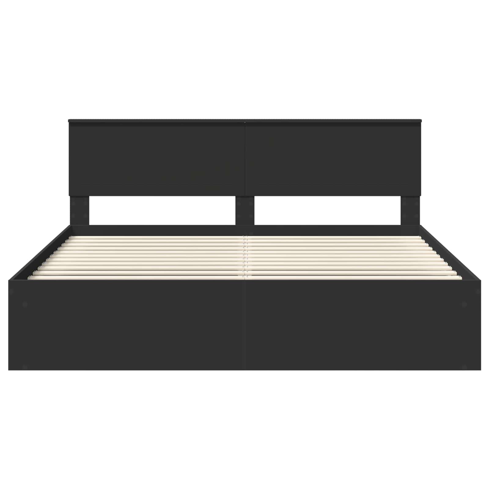 Bedframe met hoofdeinde Zwart 180 x 200 cm Massief grenenhout
