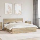 Bedframe 180x200 cm massief grenenhout Sonoma