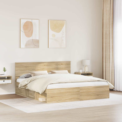 Bedframe met hoofdeinde Sonoma 180 x 200 cm Massief grenenhout