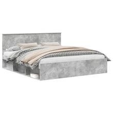 Bedframe met hoofdeinde Beton 180 x 200 cm Massief grenenhout