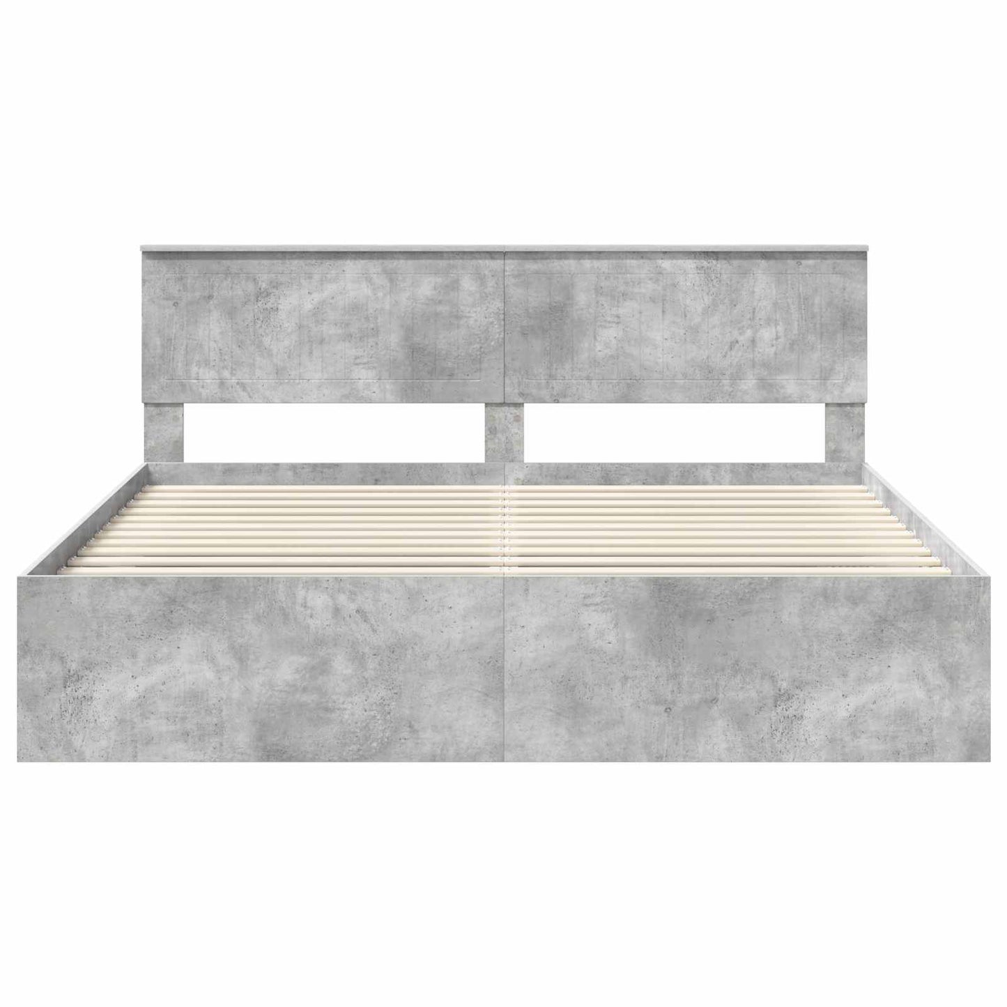 Bedframe met hoofdeinde Beton 180 x 200 cm Massief grenenhout