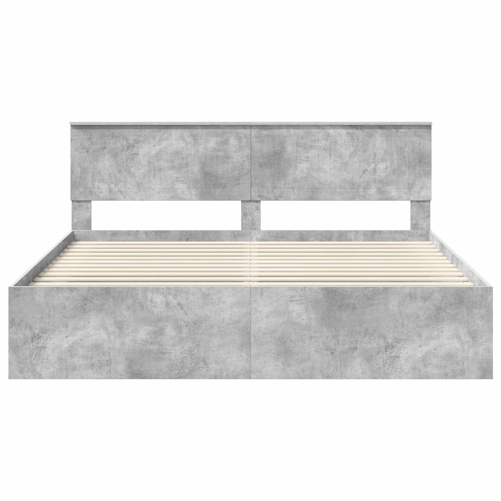 Bedframe met hoofdeinde Beton 180 x 200 cm Massief grenenhout