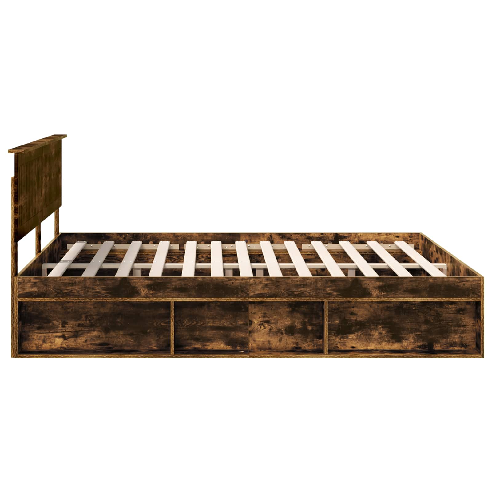 Bedframe Gerookt eiken 180 x 200 cm Massief grenenhout
