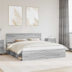 Bedframe 180x200 cm grijs massief grenenhout