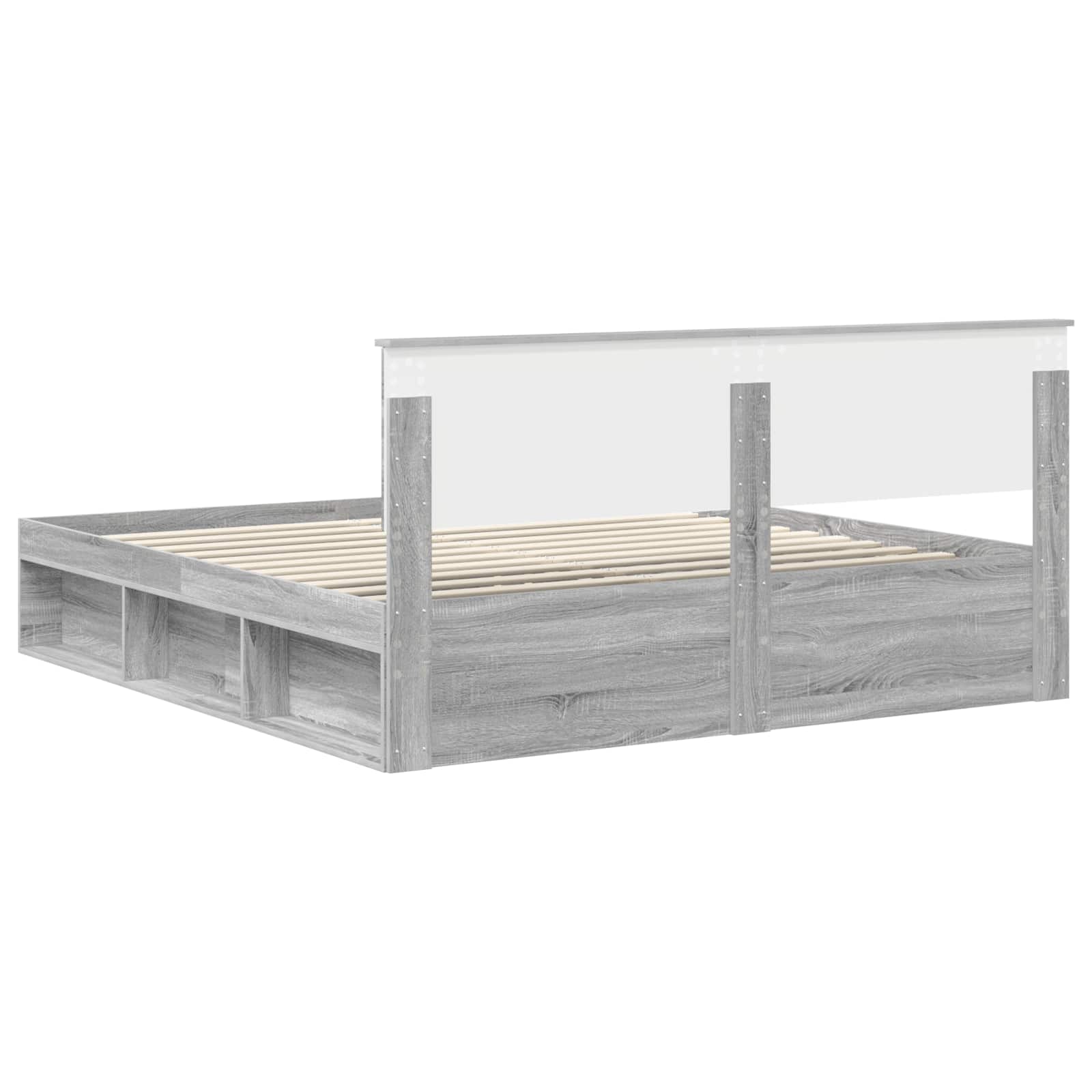 Bedframe Grijs Sonoma 180 x 200 cm Massief grenenhout