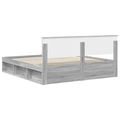 Bedframe Grijs Sonoma 180 x 200 cm Massief grenenhout