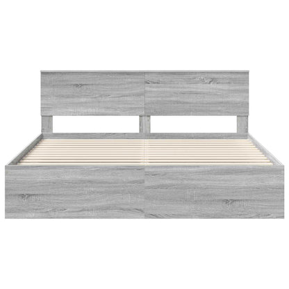 Bedframe Grijs Sonoma 180 x 200 cm Massief grenenhout