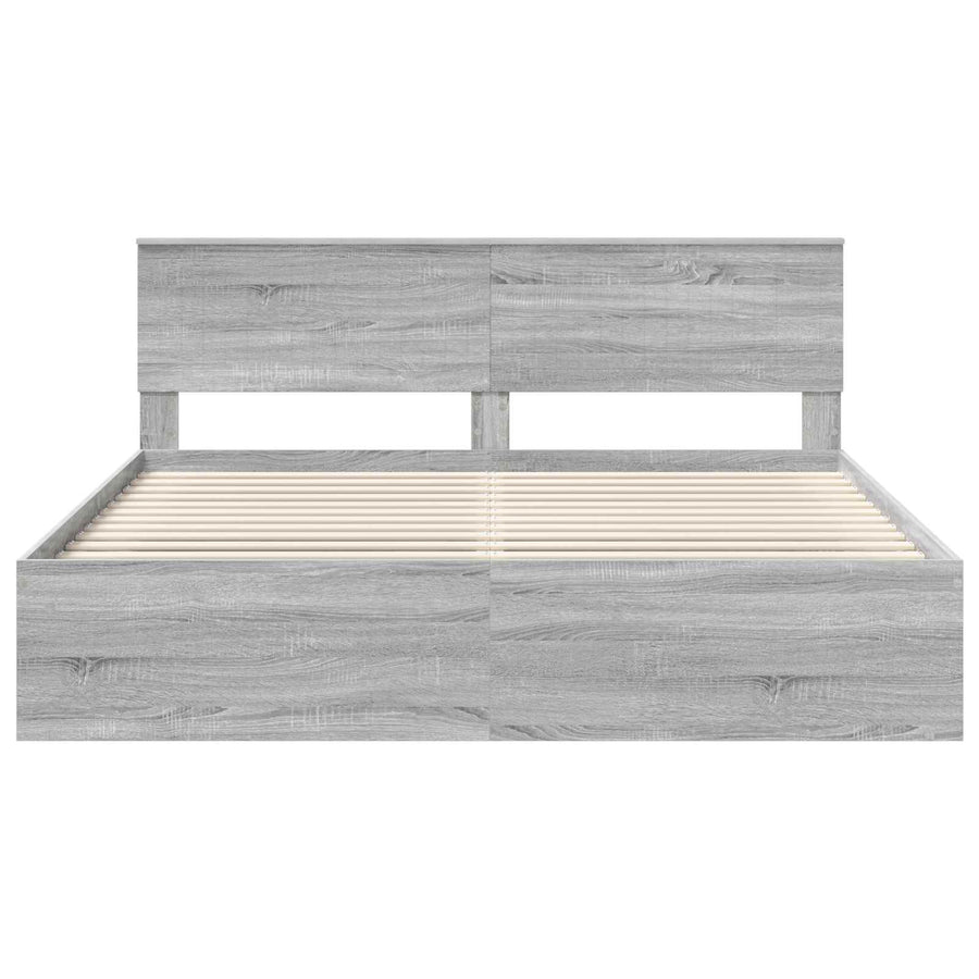 Bedframe Grijs Sonoma 180 x 200 cm Massief grenenhout