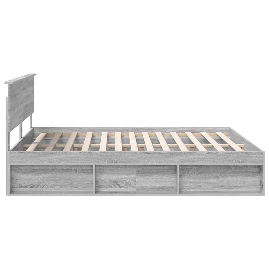Bedframe Grijs Sonoma 180 x 200 cm Massief grenenhout