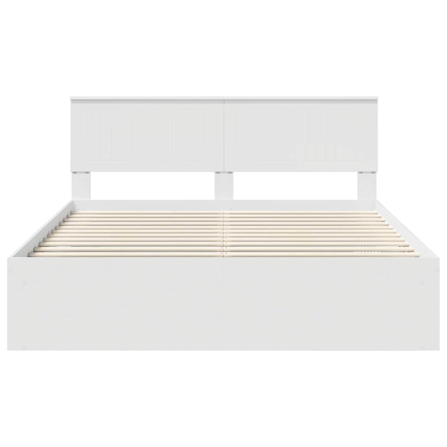 Bedframe met hoofdeinde Wit 160 x 200 cm Massief grenenhout