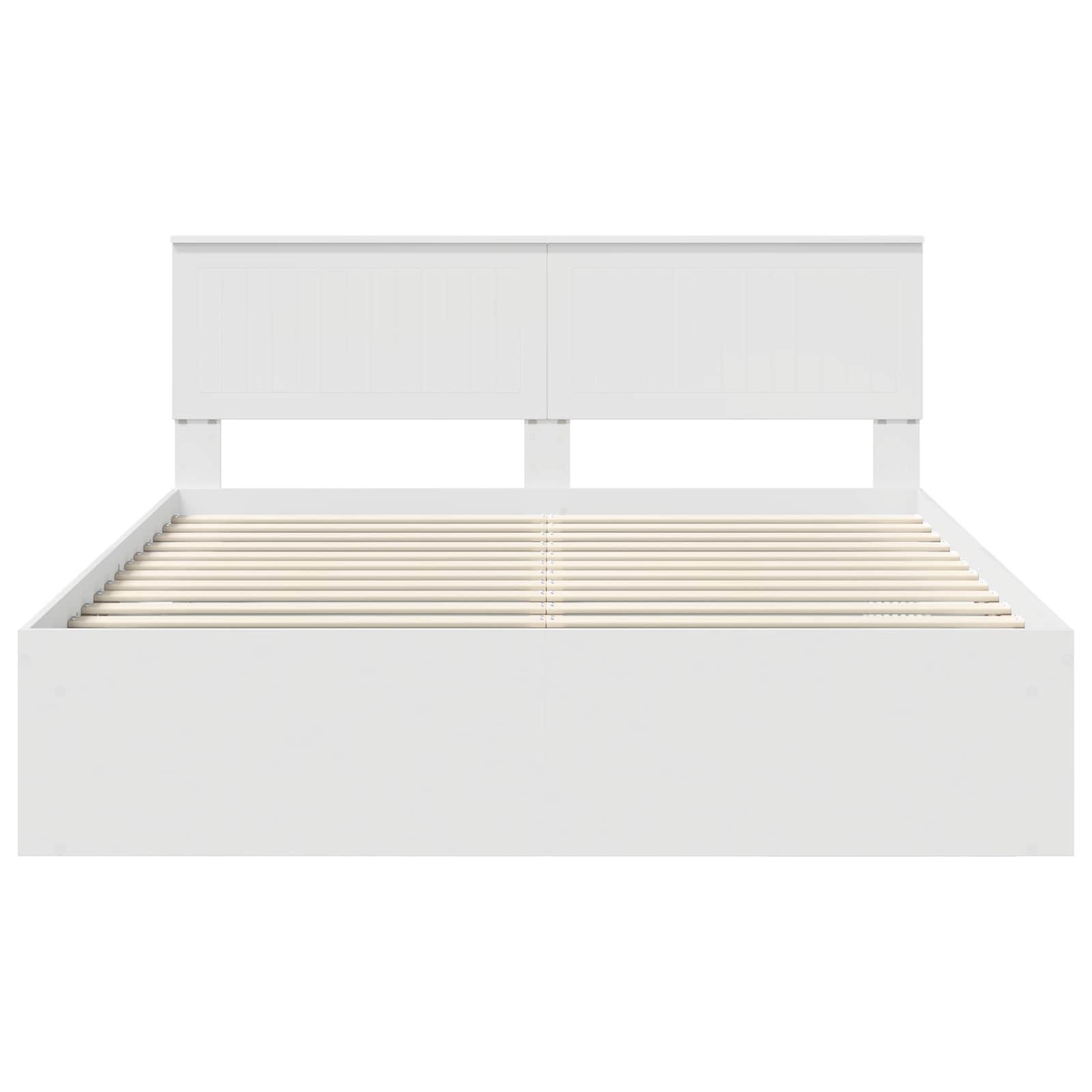 Bedframe met hoofdeinde Wit 160 x 200 cm Massief grenenhout