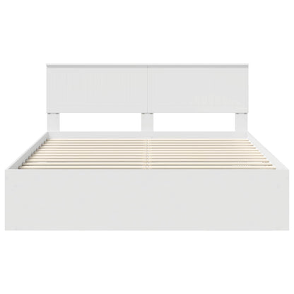 Bedframe met hoofdeinde Wit 160 x 200 cm Massief grenenhout