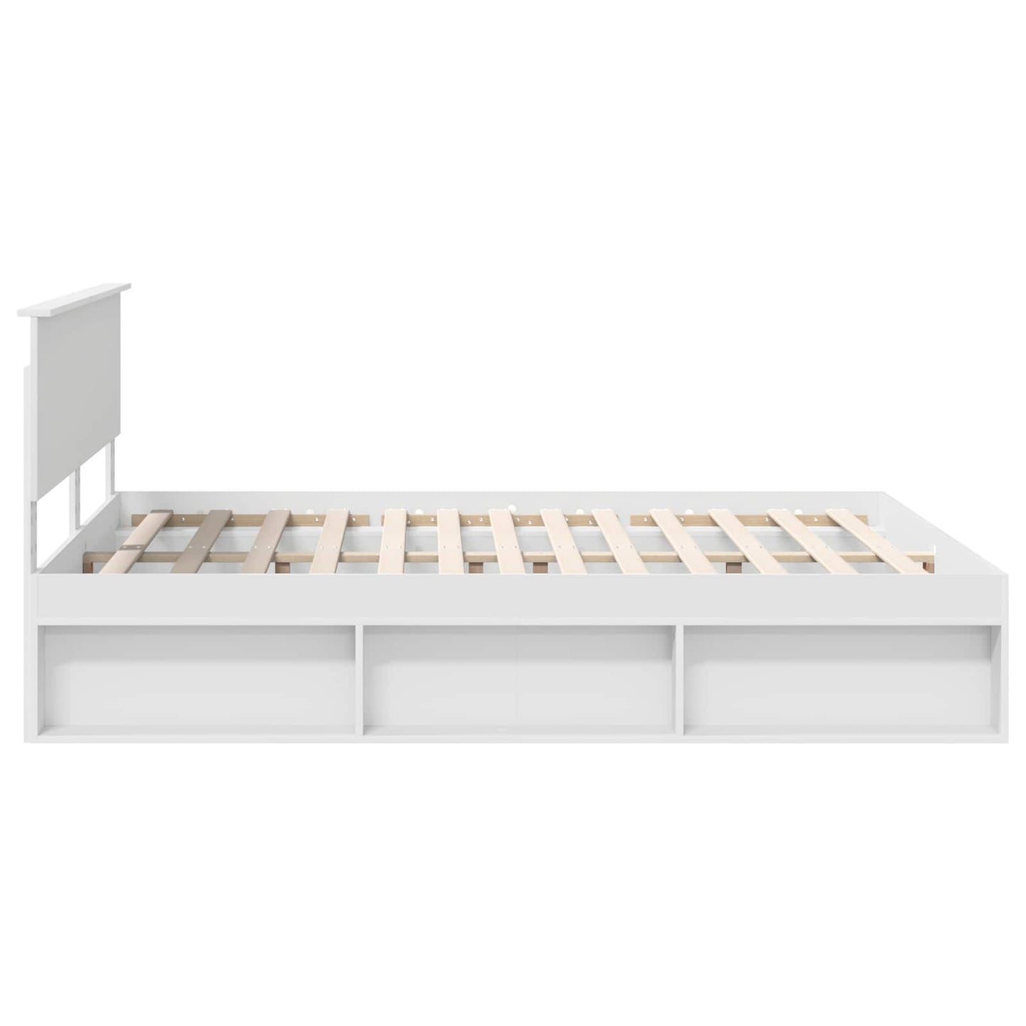 Bedframe met hoofdeinde Wit 160 x 200 cm Massief grenenhout