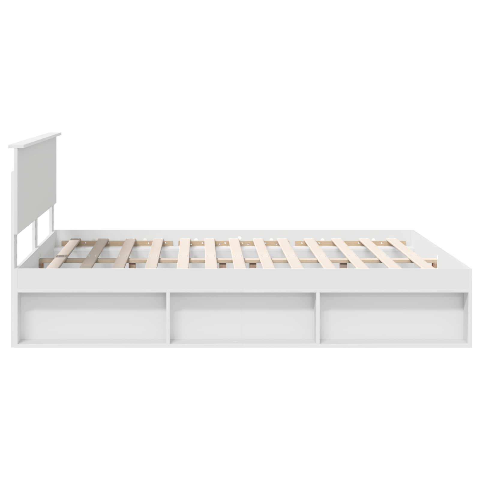 Bedframe met hoofdeinde Wit 160 x 200 cm Massief grenenhout