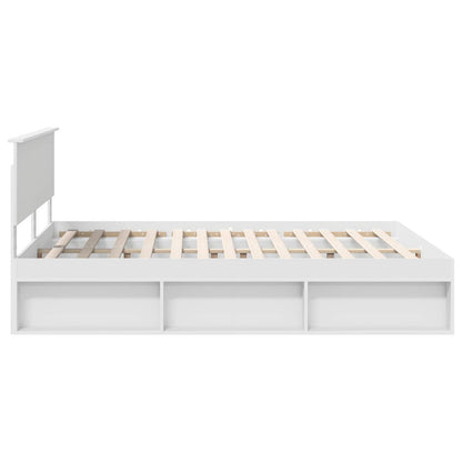 Bedframe met hoofdeinde Wit 160 x 200 cm Massief grenenhout