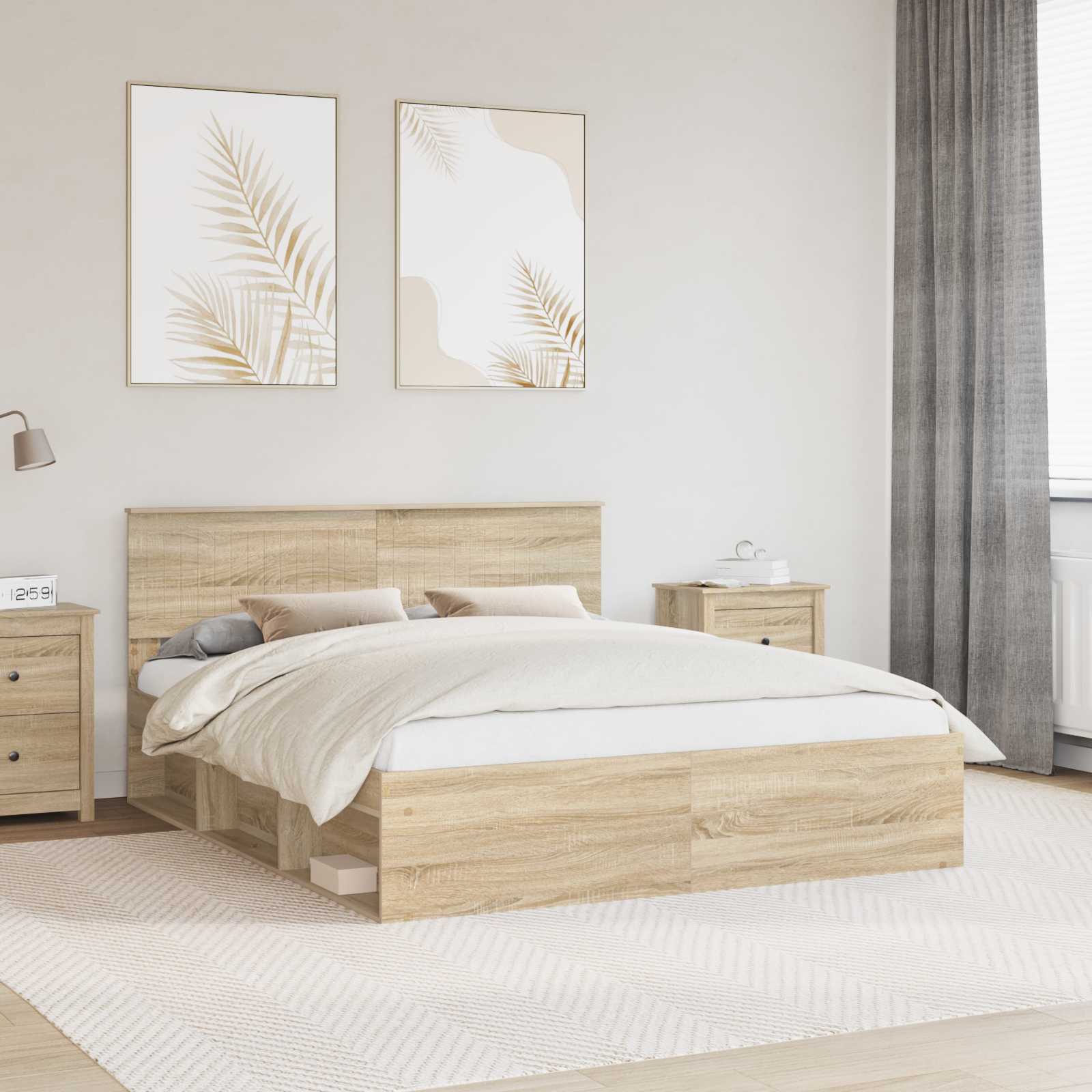 Bedframe met hoofdeinde Sonoma 160 x 200 cm Massief grenenhout