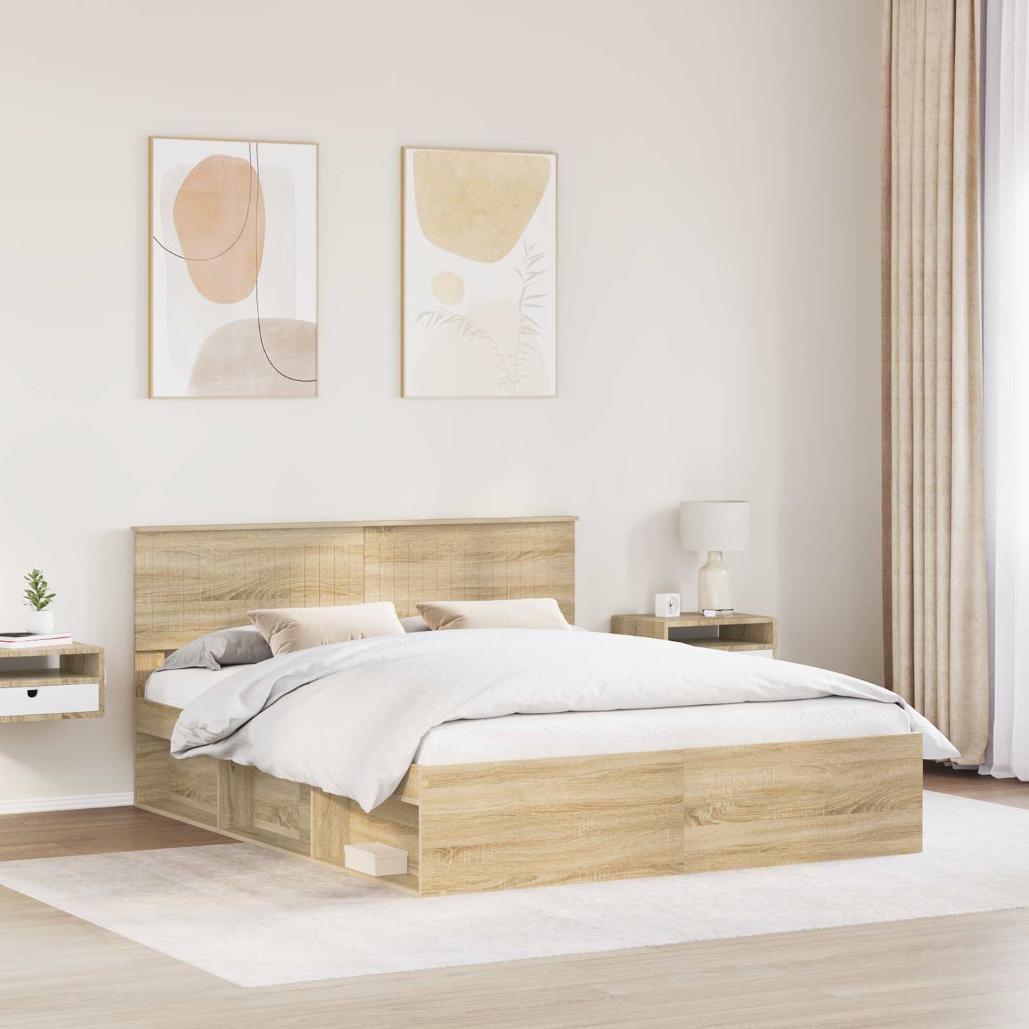 Bedframe met hoofdeinde Sonoma 160 x 200 cm Massief grenenhout