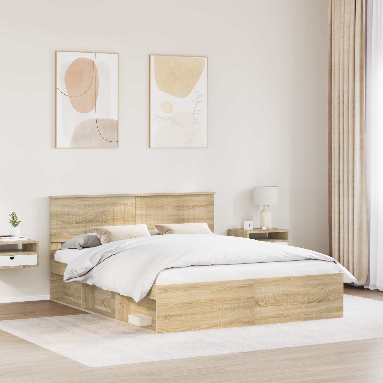 Bedframe met hoofdeinde Sonoma 160 x 200 cm Massief grenenhout