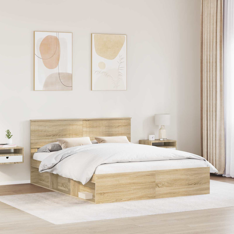 Bedframe met hoofdeinde Sonoma 160 x 200 cm Massief grenenhout