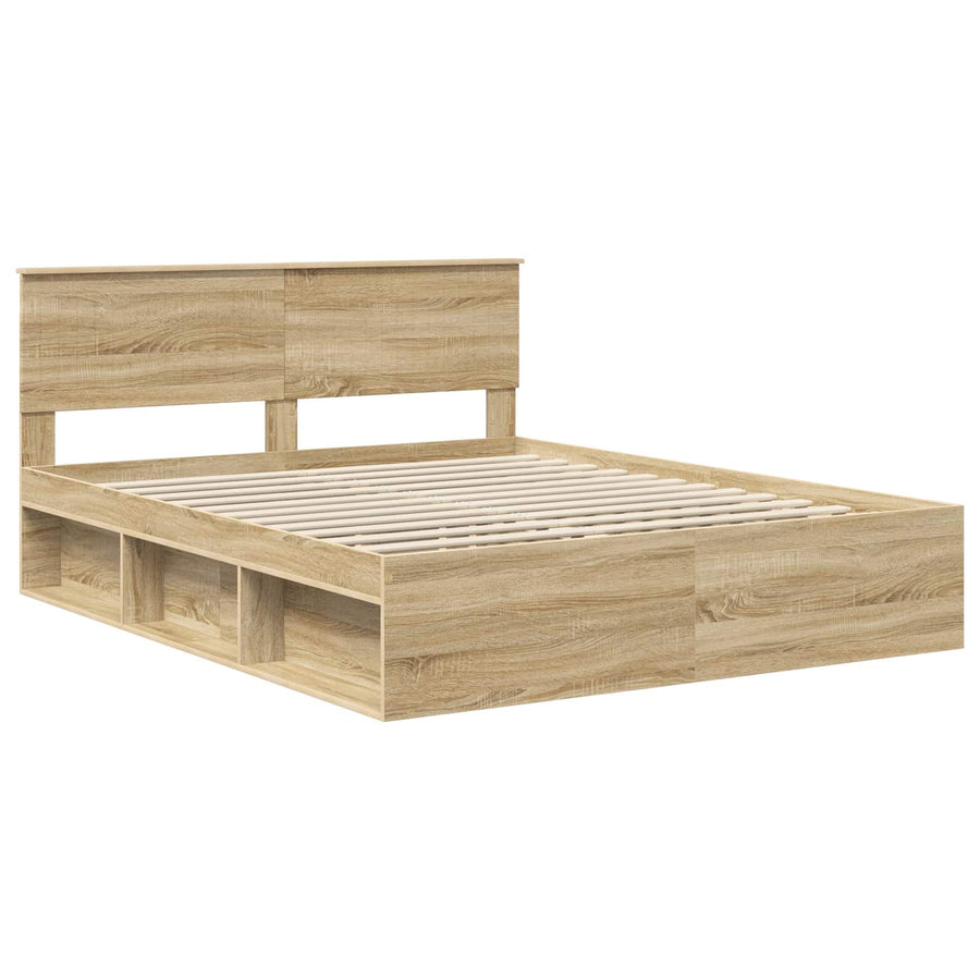 Bedframe met hoofdeinde Sonoma 160 x 200 cm Massief grenenhout