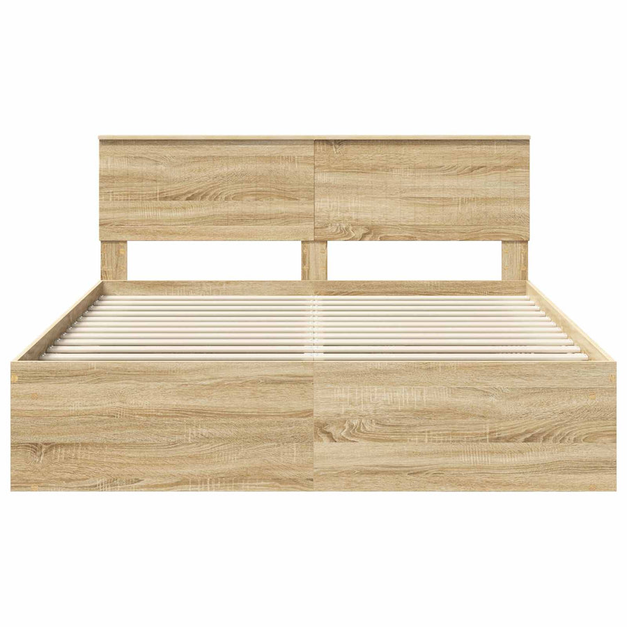 Bedframe met hoofdeinde Sonoma 160 x 200 cm Massief grenenhout