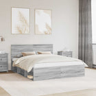 Bedframe 160x200 cm massief grenenhout grijs