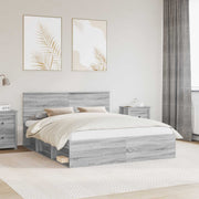 Bedframe 160x200 cm massief grenenhout grijs