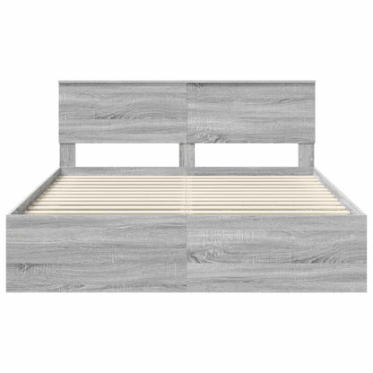 Bedframe Grijs Sonoma 160 x 200 cm Massief grenenhout