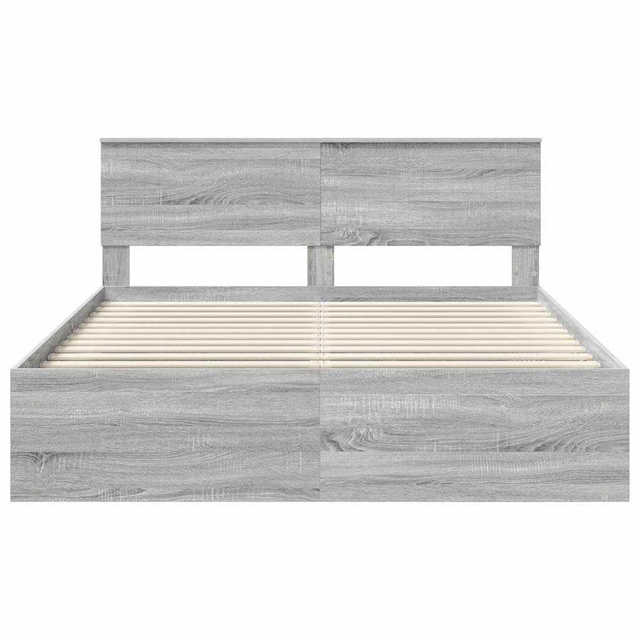 Bedframe Grijs Sonoma 160 x 200 cm Massief grenenhout