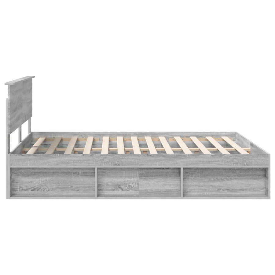 Bedframe Grijs Sonoma 160 x 200 cm Massief grenenhout