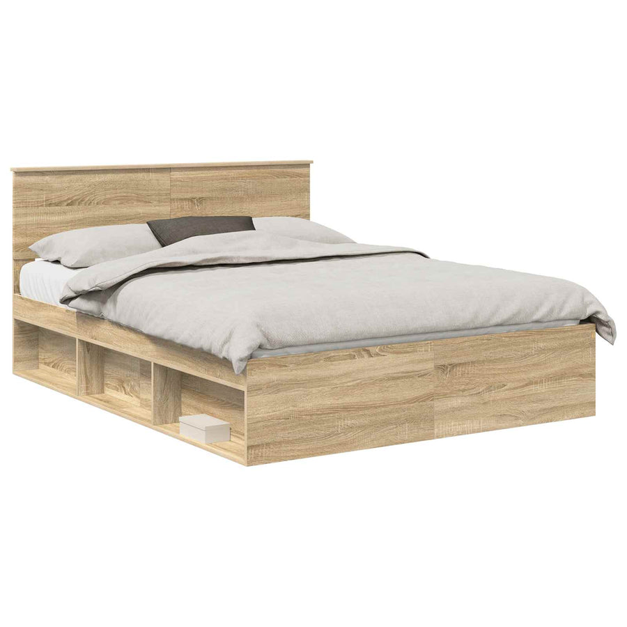 Bedframe Sonoma Eiken 150 x 200 cm Massief grenenhout