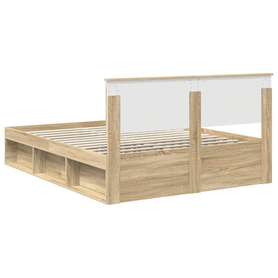 Bedframe Sonoma Eiken 150 x 200 cm Massief grenenhout