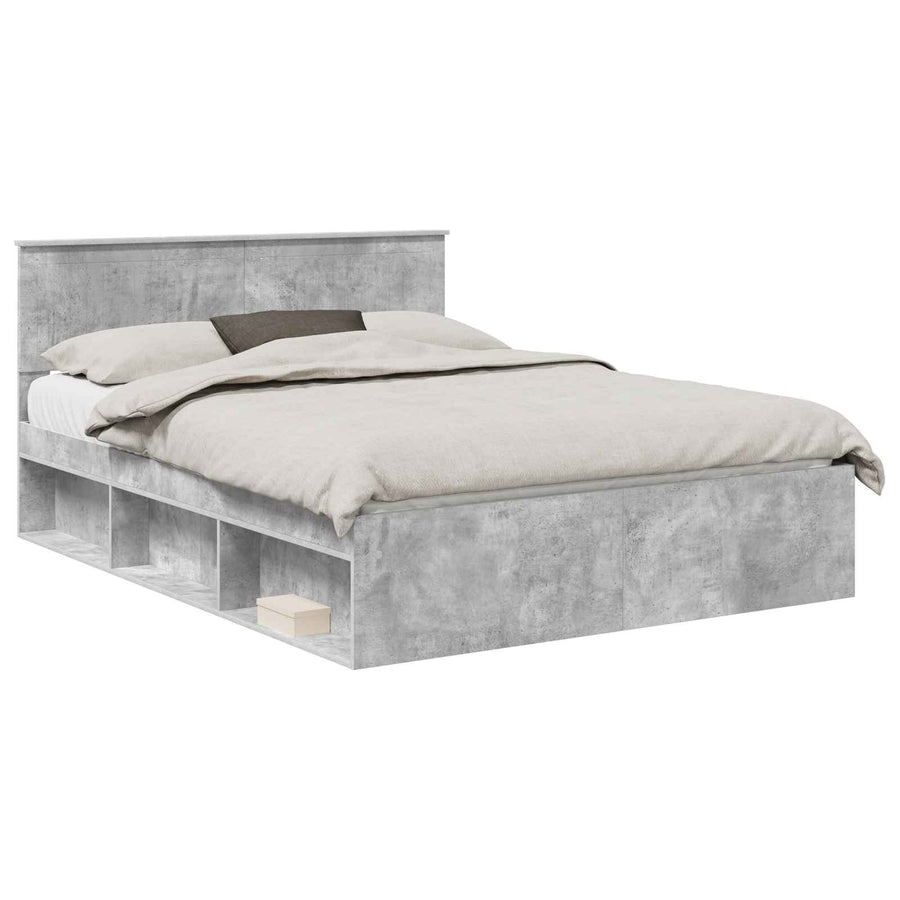 Bedframe Concerte Grijs 150 x 200 cm Massief grenenhout