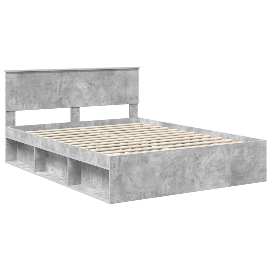 Bedframe Concerte Grijs 150 x 200 cm Massief grenenhout