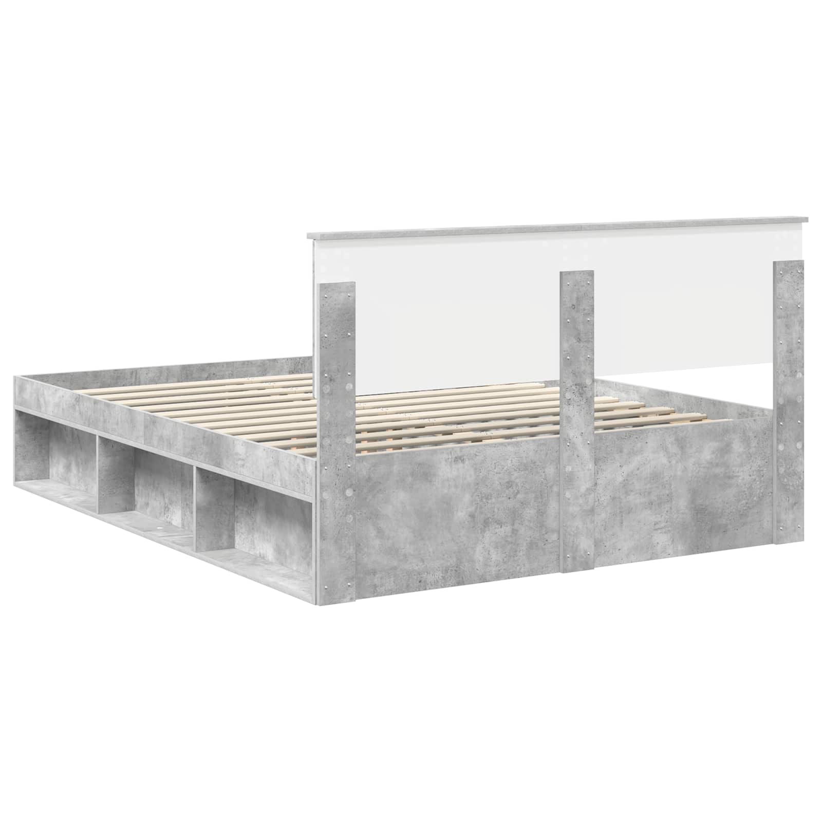 Bedframe Concerte Grijs 150 x 200 cm Massief grenenhout