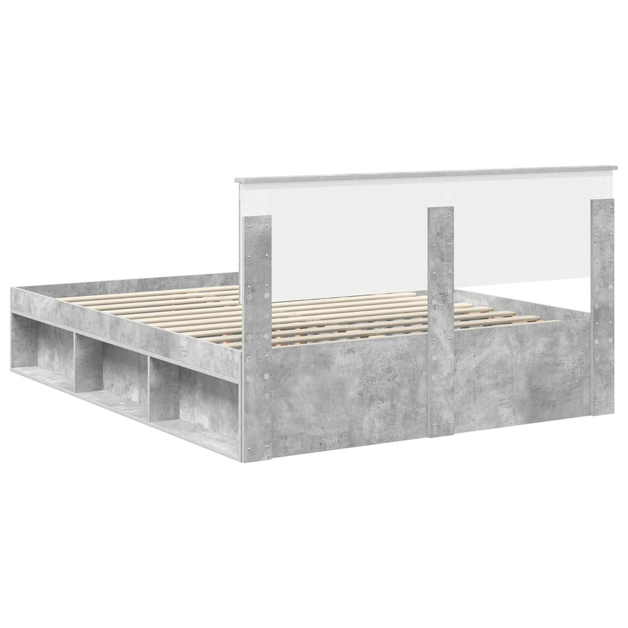 Bedframe Concerte Grijs 150 x 200 cm Massief grenenhout
