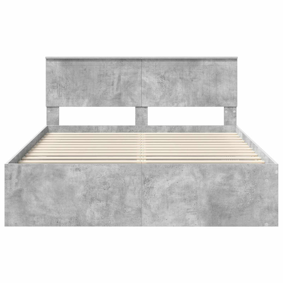 Bedframe Concerte Grijs 150 x 200 cm Massief grenenhout