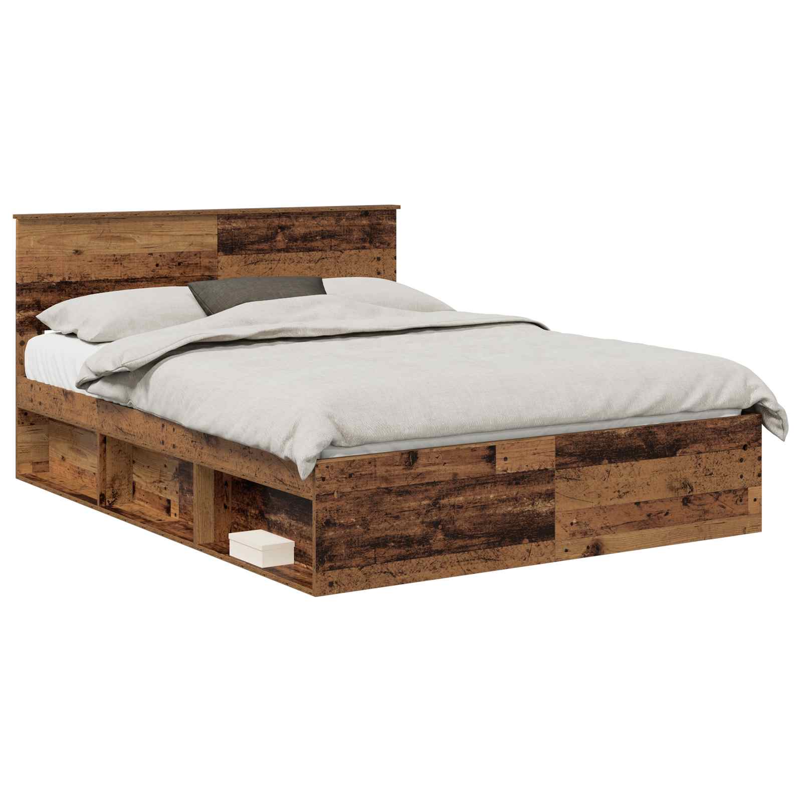 Bedframe met hoofdeinde Oudhout 150 x 200 cm Massief grenenhout