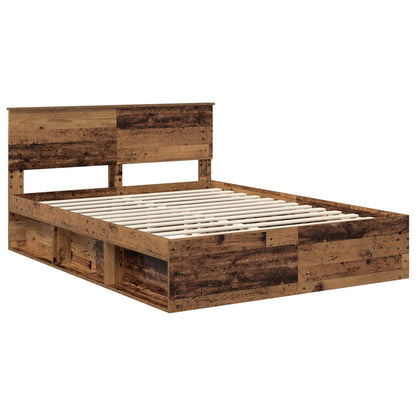 Bedframe met hoofdeinde Oudhout 150 x 200 cm Massief grenenhout