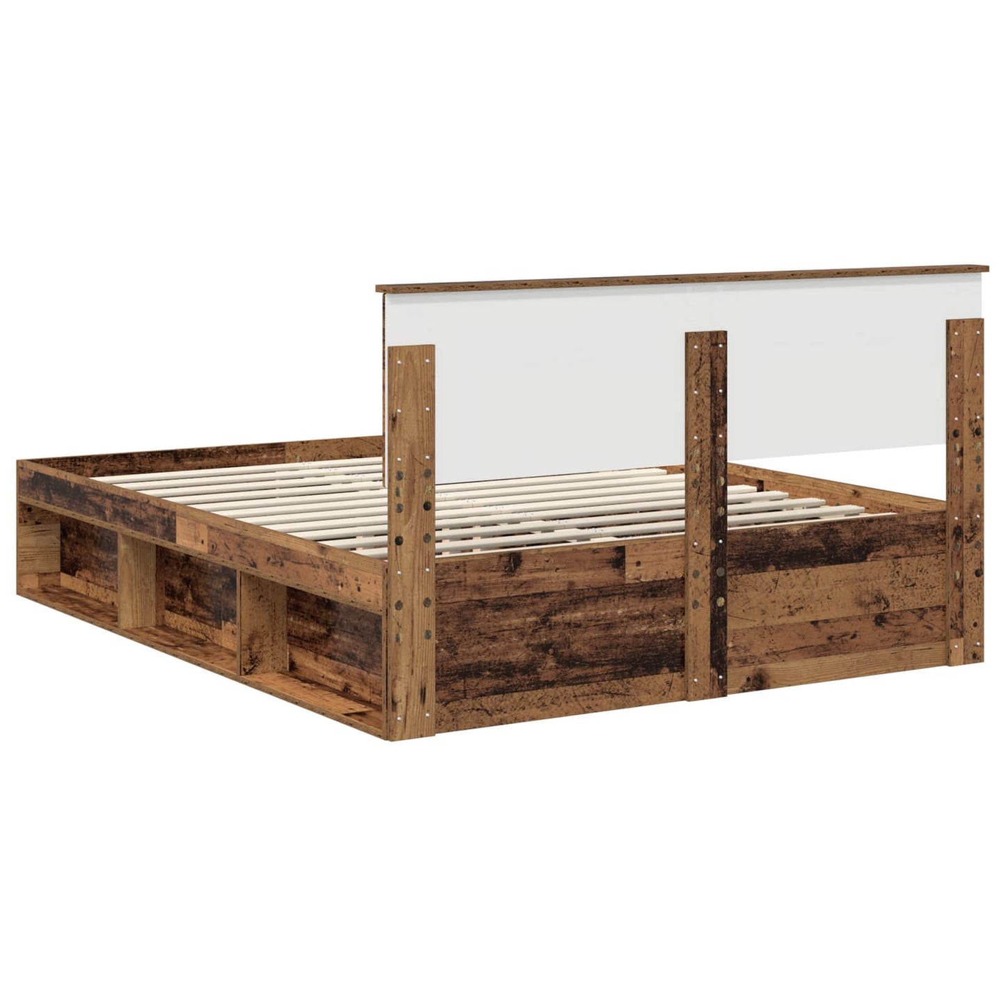 Bedframe met hoofdeinde Oudhout 150 x 200 cm Massief grenenhout