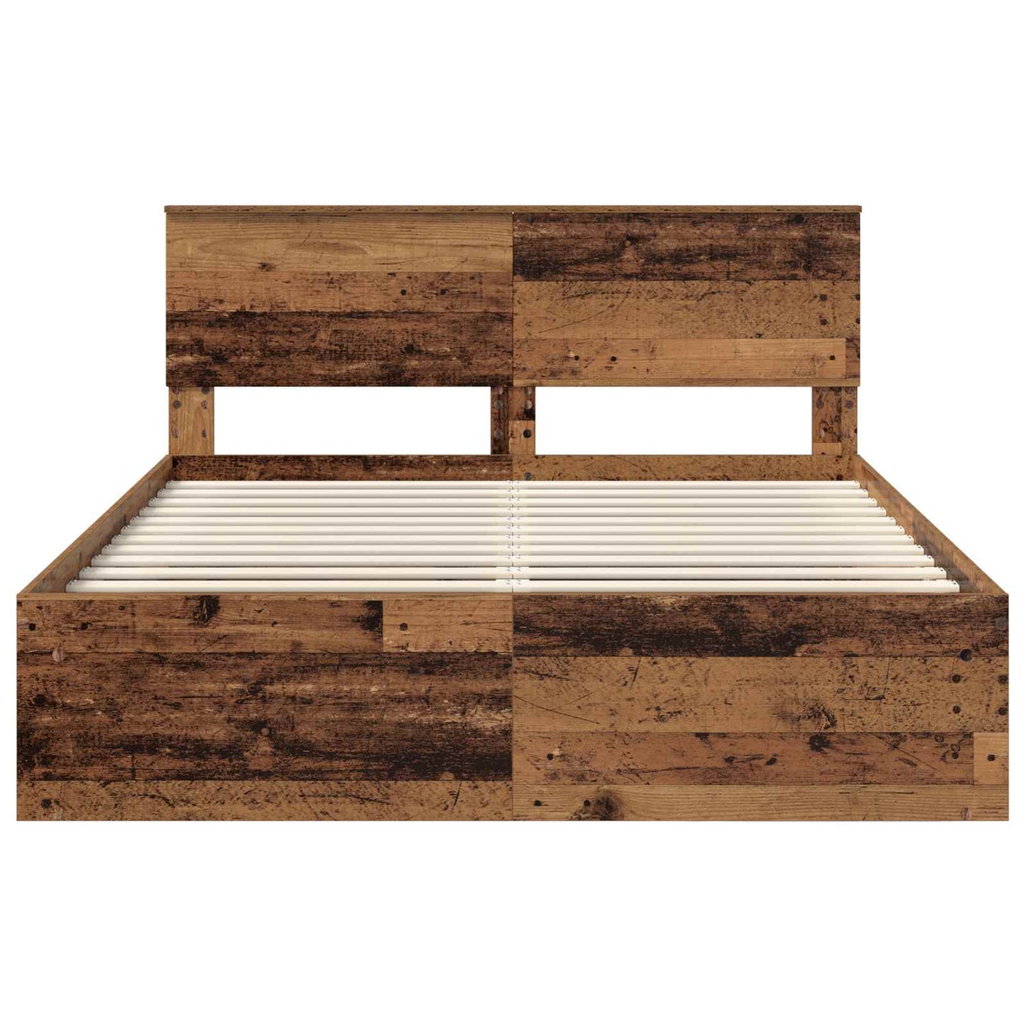 Bedframe met hoofdeinde Oudhout 150 x 200 cm Massief grenenhout