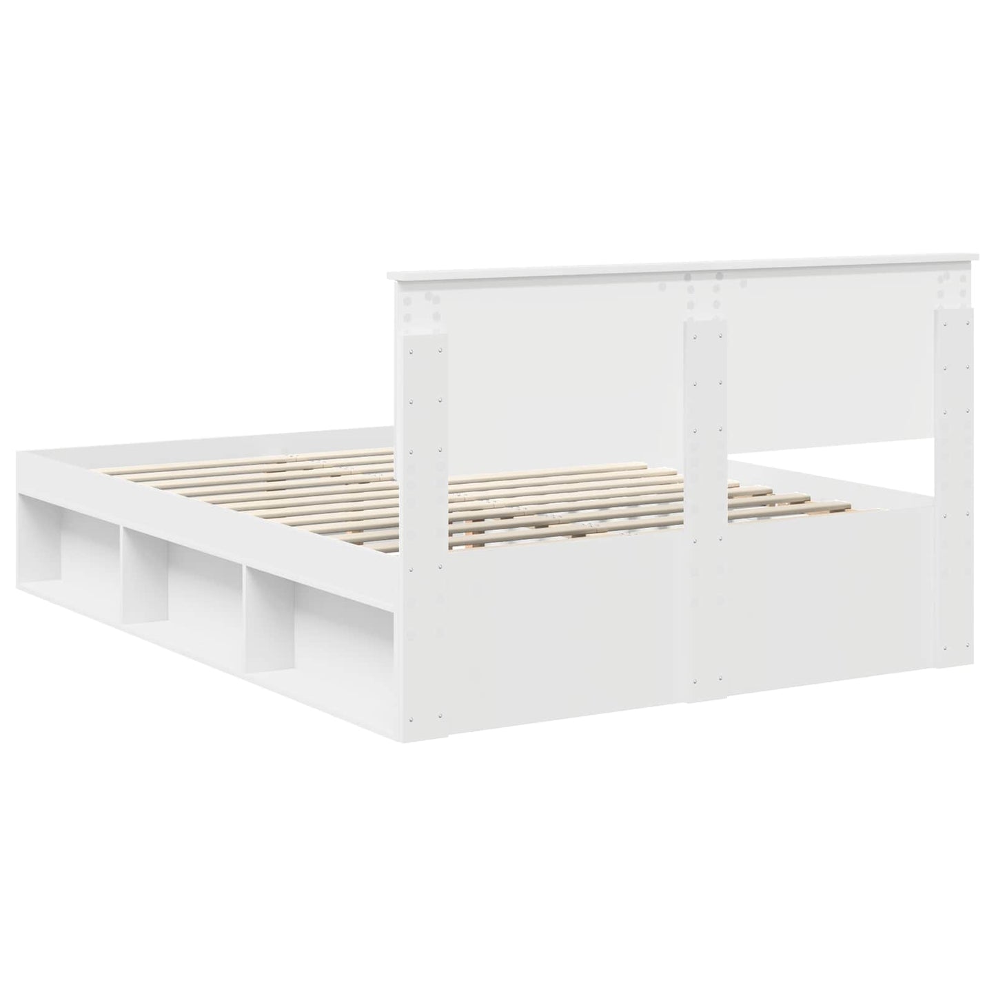 Bedframe met hoofdeinde Wit 140 x 200 cm Massief grenenhout