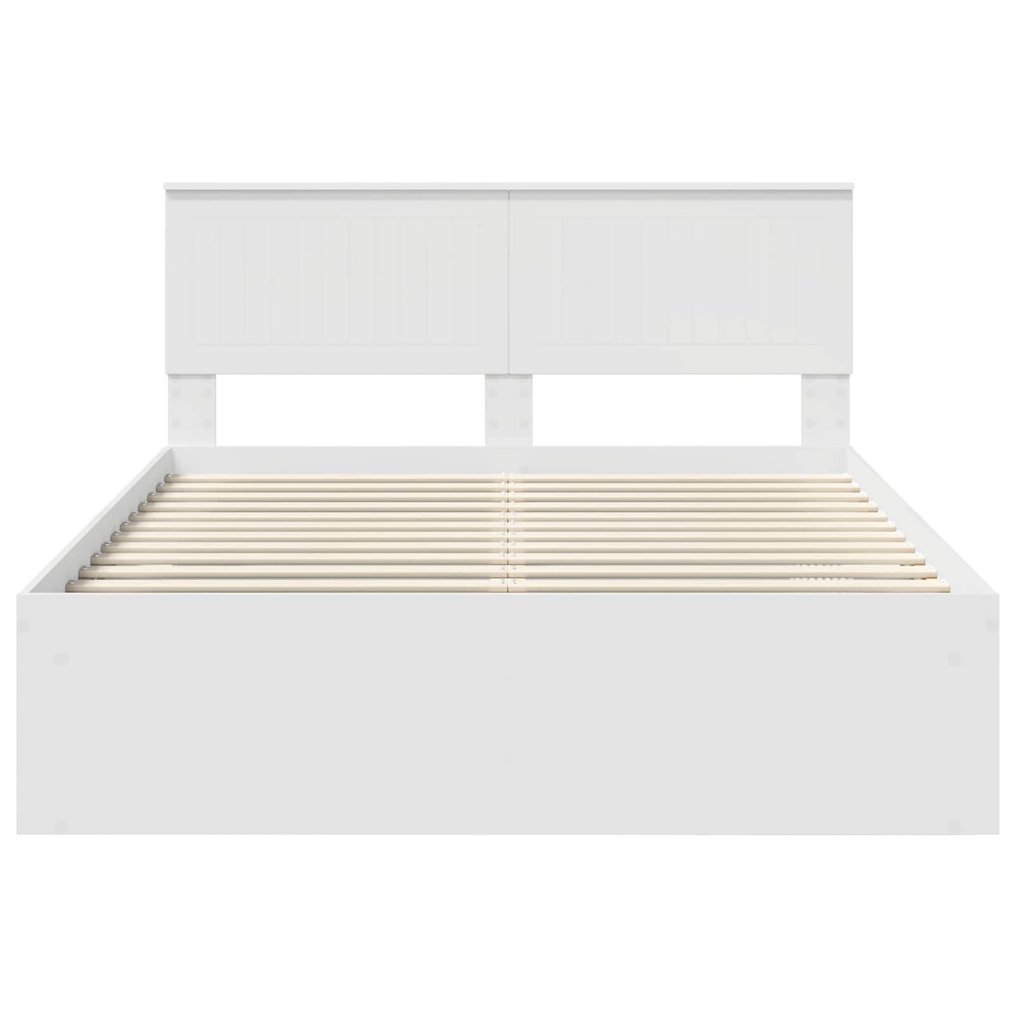 Bedframe met hoofdeinde Wit 140 x 200 cm Massief grenenhout
