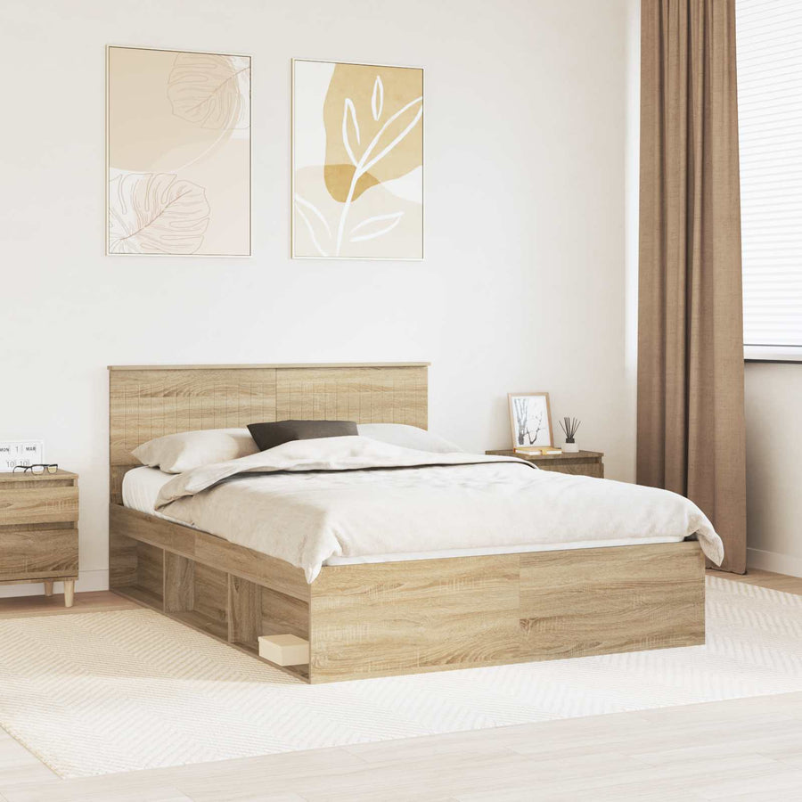 Bedframe met hoofdeinde Sonoma 140 x 200 cm Massief grenenhout