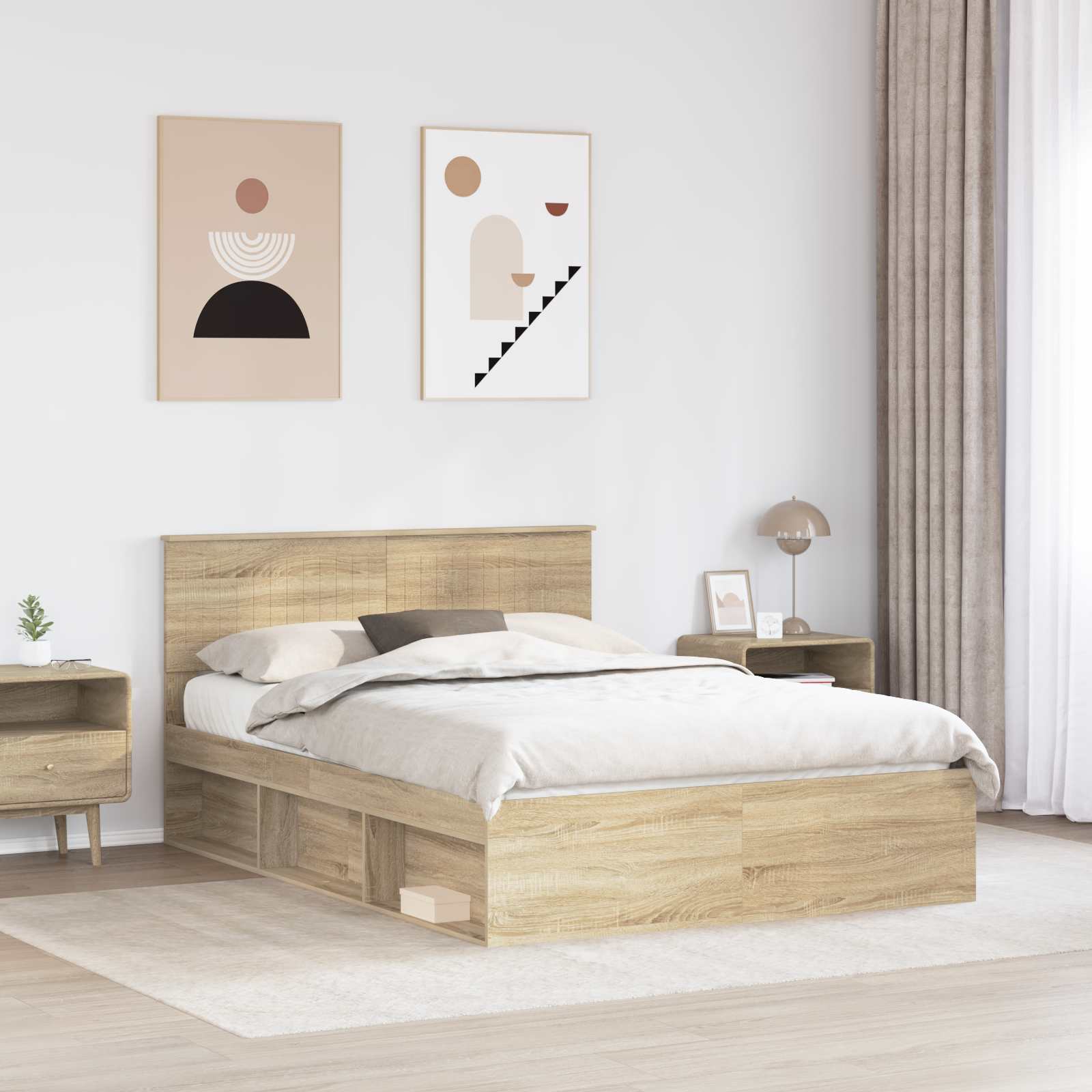 Bedframe met hoofdeinde Sonoma 140 x 200 cm Massief grenenhout